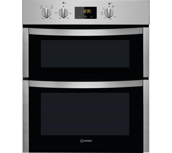 Indesit Aria DDU 5340 C IX Electric Built-under Double Oven - Stainless Steel