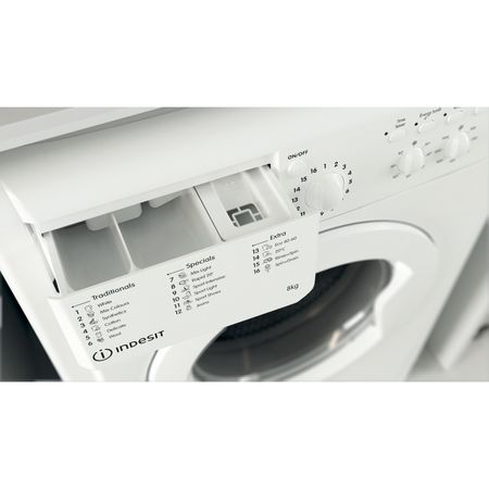 Freestanding front loading washing machine: 8,0kg - IWC 81483 W UK N