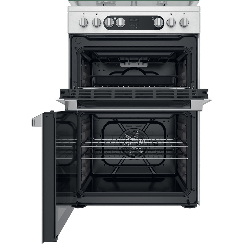 Hotpoint HDM67G9C2CX/UK Electric Dual Fuel Cooker - Double Cooker - Inox