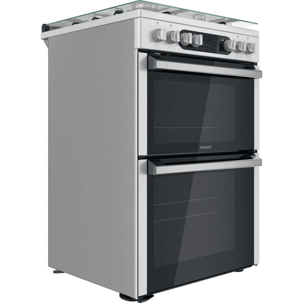 Hotpoint HDM67G9C2CX/UK Electric Dual Fuel Cooker - Double Cooker - Inox