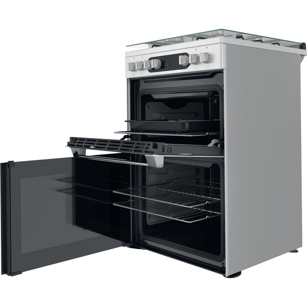 Hotpoint HDM67G9C2CX/UK Electric Dual Fuel Cooker - Double Cooker - Inox