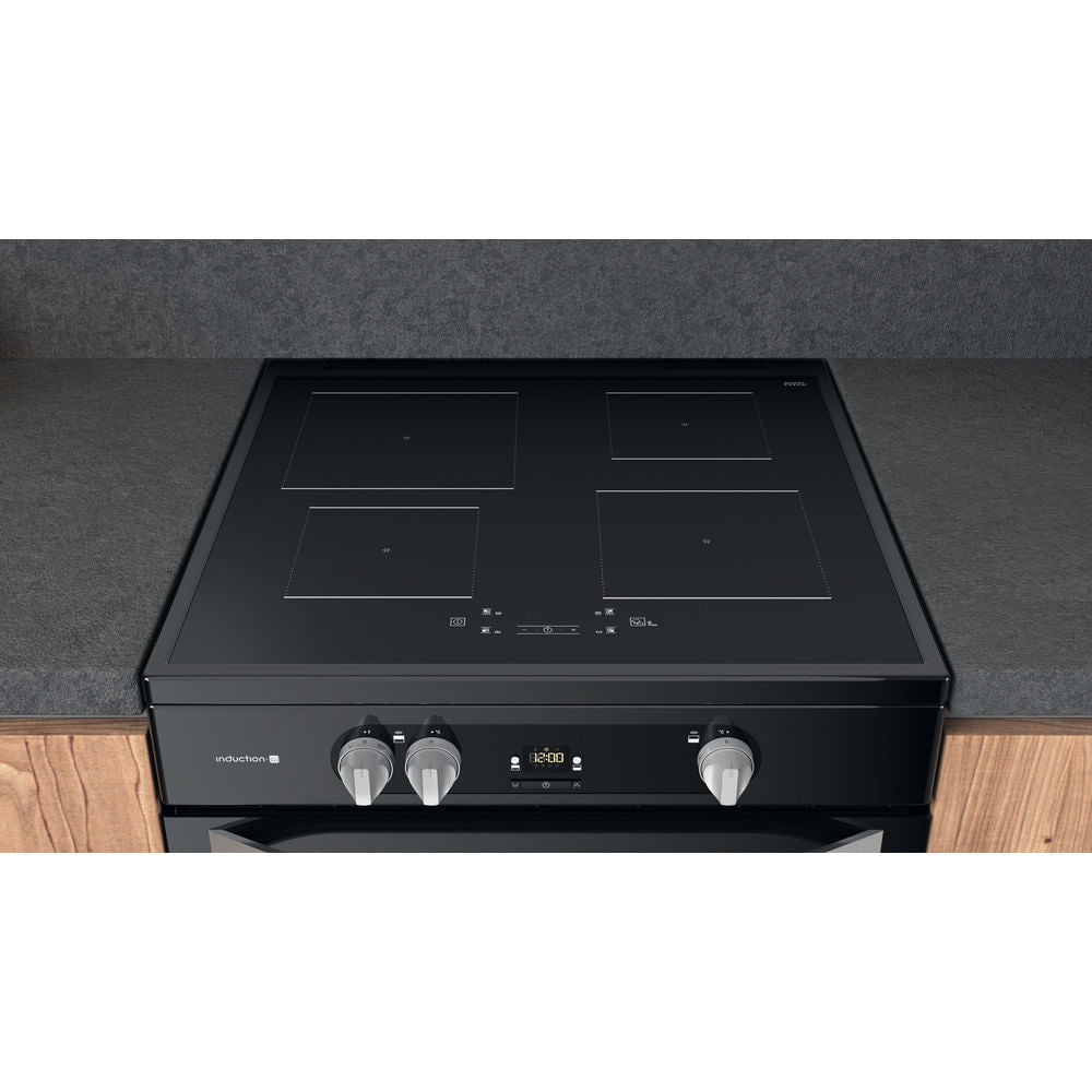 Hotpoint HDM67I9H2CBU Double Electric 60cm Cooker - Black