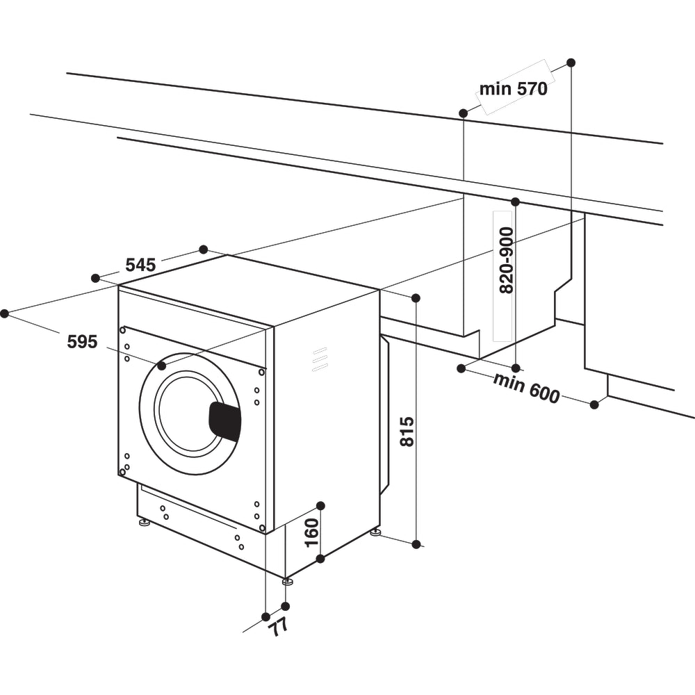 Hotpoint BIWDHG75148 UK N Integrated Washer Dryer
