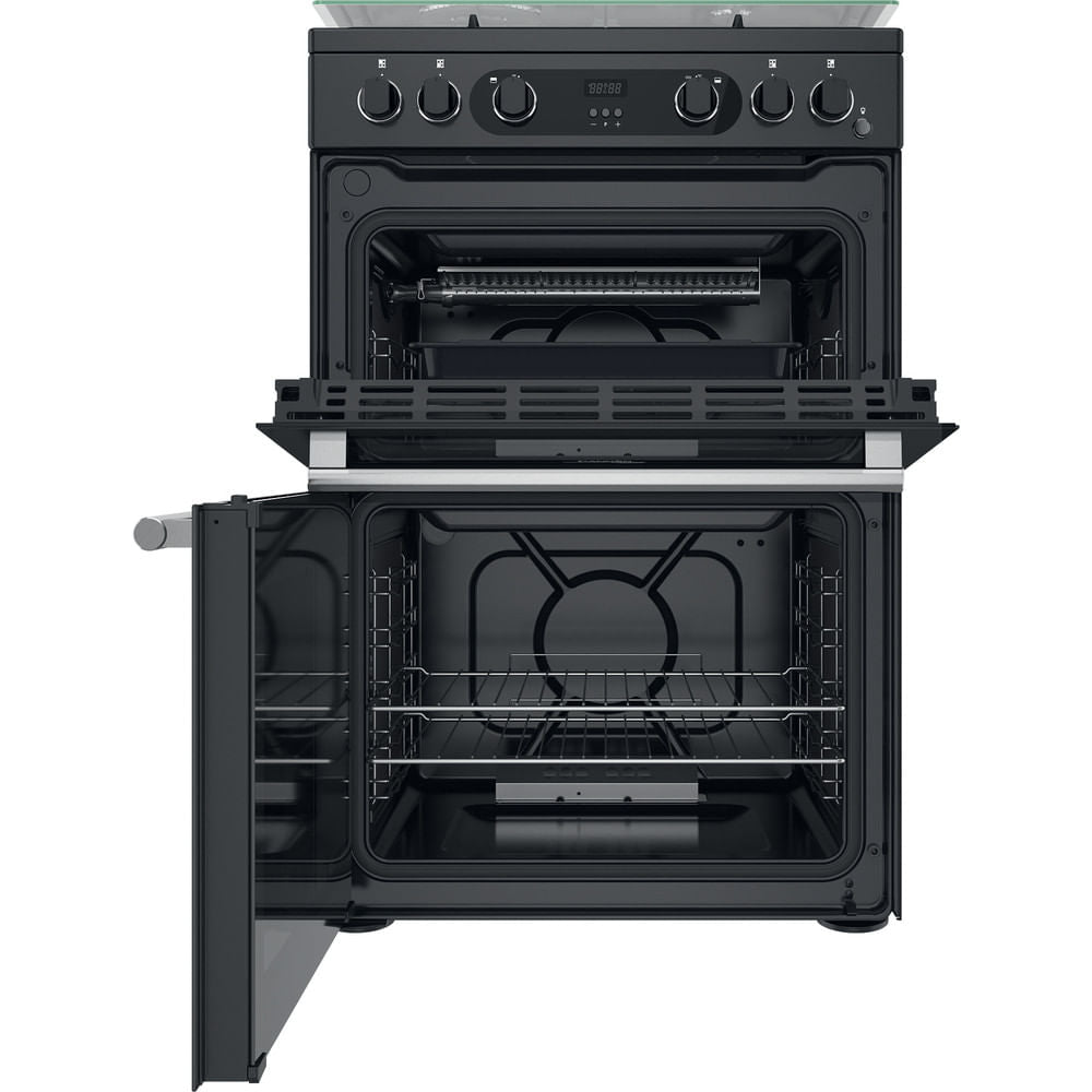 Hotpoint CD67G0C2CAUK Gas Freestanding 60cm Double Cooker - Dark Grey