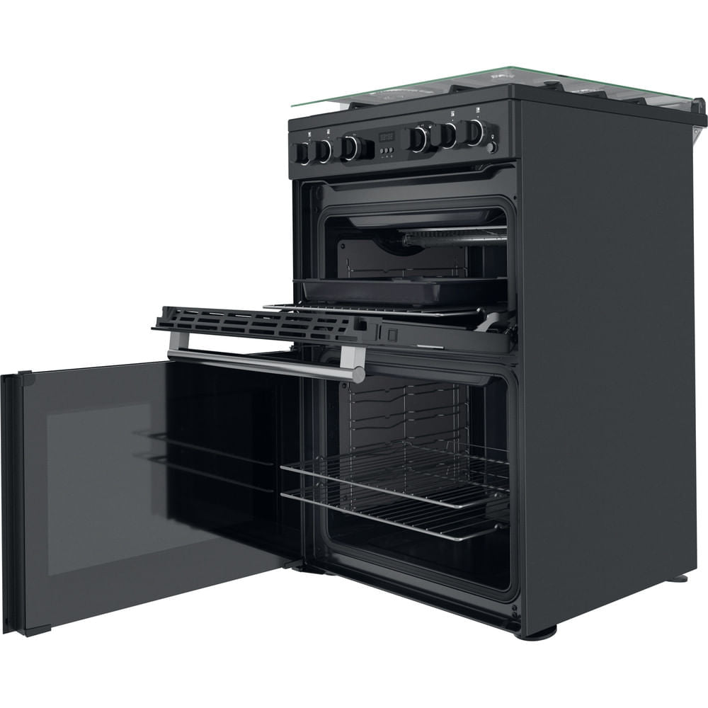Hotpoint CD67G0C2CAUK Gas Freestanding 60cm Double Cooker - Dark Grey