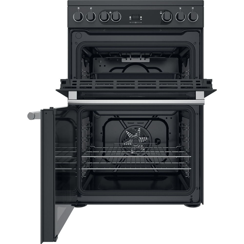 Hotpoint CD67V9H2CA(UK) Electric Freestanding 60cm Double Cooker - Dark Grey