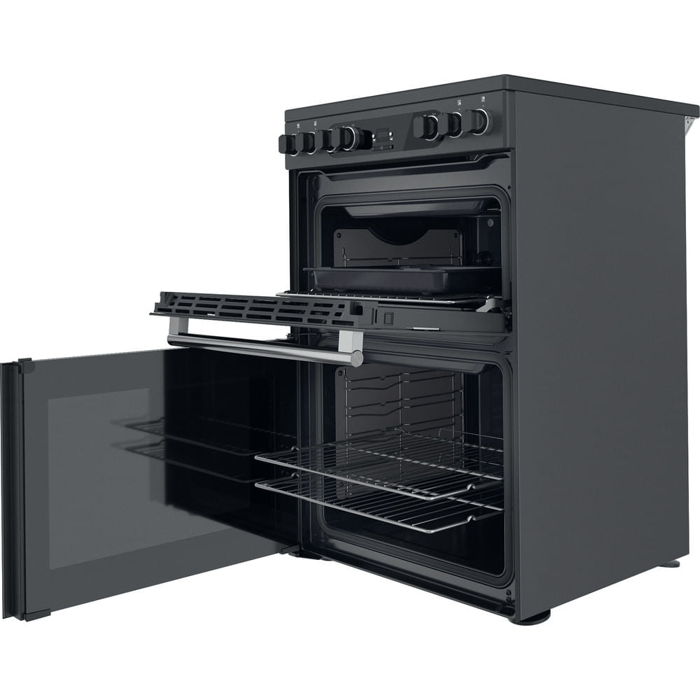Hotpoint CD67V9H2CA(UK) Electric Freestanding 60cm Double Cooker - Dark Grey