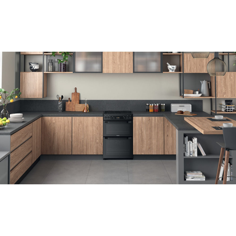 Hotpoint HDM67V92HCB/UK Double Cooker - Black
