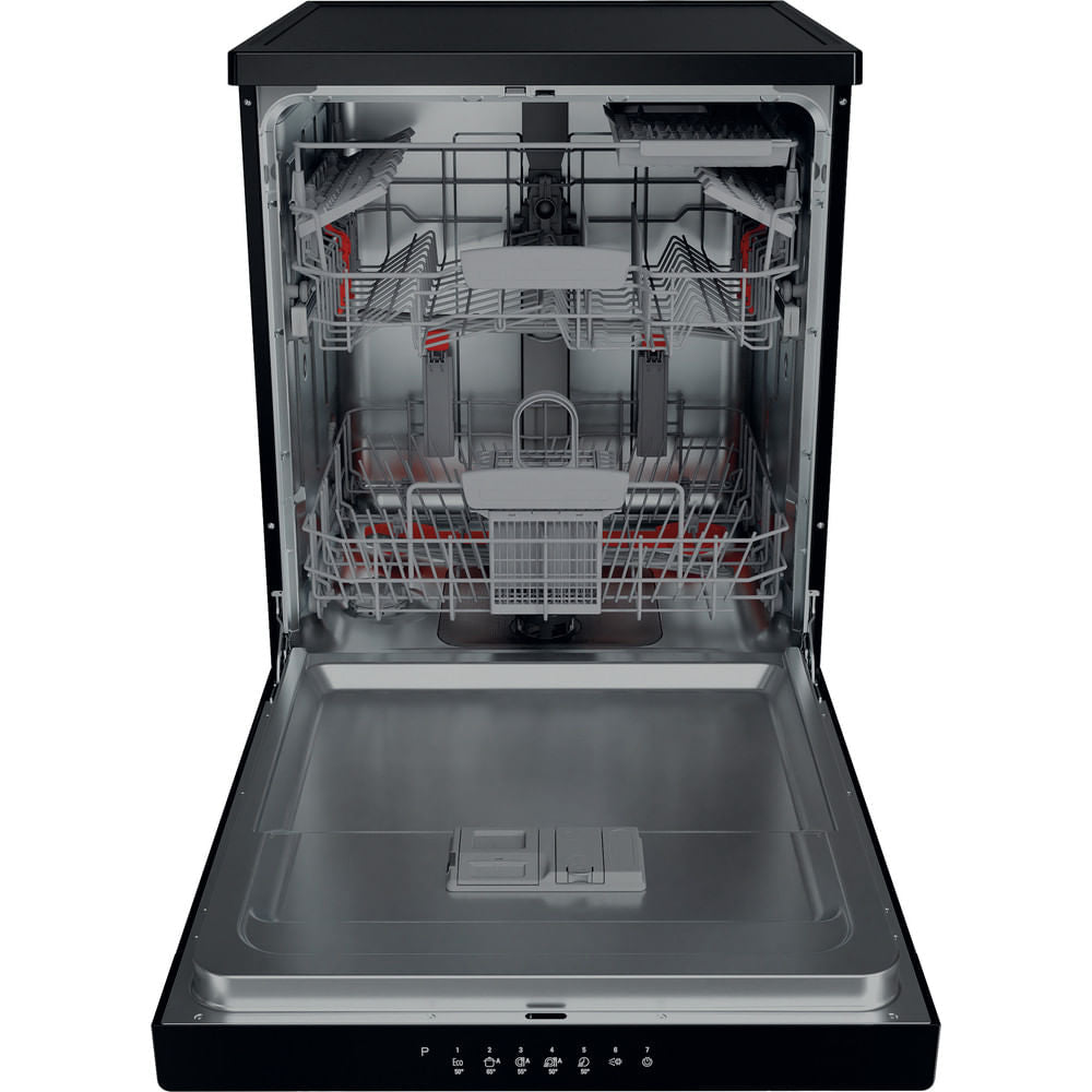 Hotpoint Full Size Freestanding Dishwasher - Black - 14 Place Settings - E Rated - HFC 3C26 WC B UK