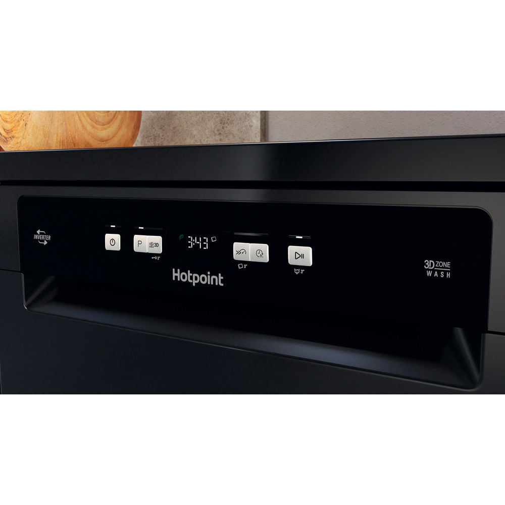 Hotpoint Full Size Freestanding Dishwasher - Black - 14 Place Settings - E Rated - HFC 3C26 WC B UK