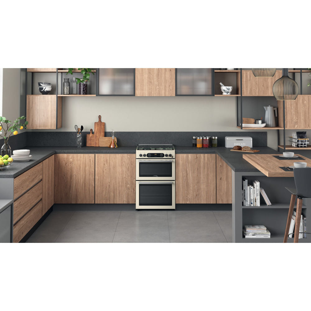 Hotpoint CD67G0C2CJUK Gas Cooker - 60Cm - Double Oven - Jasmine