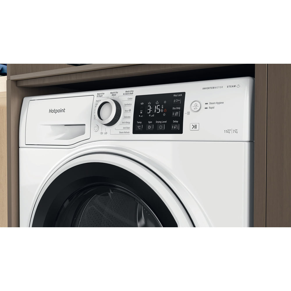 Hotpoint Anti-Stain 11+7KG White Freestanding Washer Dryer - NDB11724WUK
