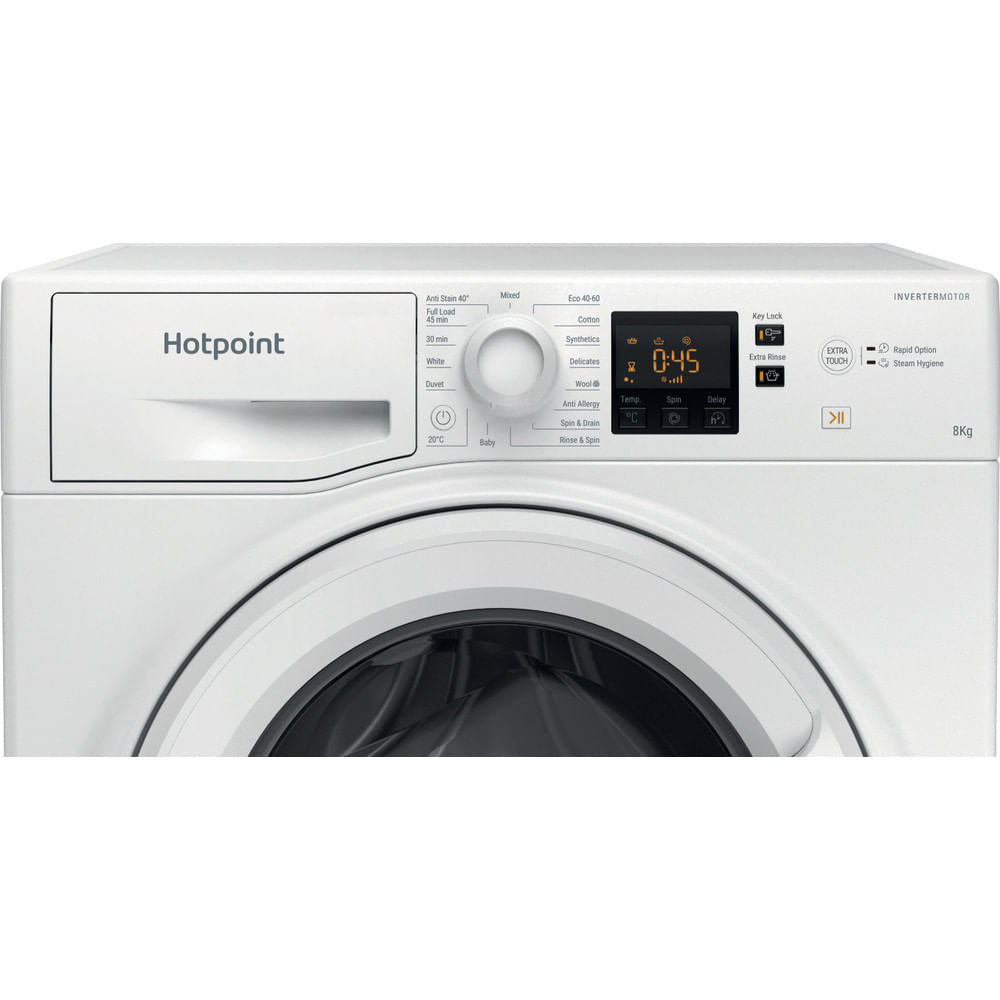 Hotpoint AntiStain40 Washing Machine - White - 8kg - 1400RPM - B Rated - NSWR 845C WK UK N
