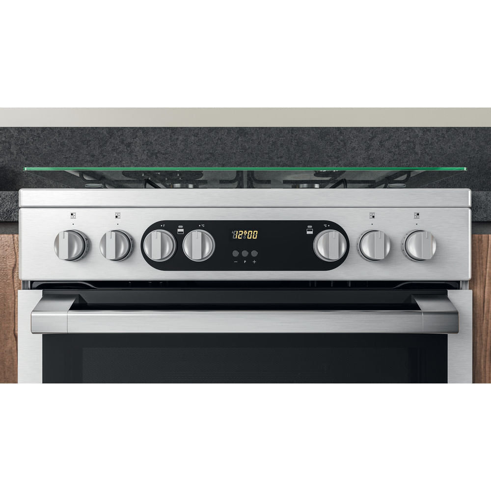 Hotpoint HDM67G9C2CX/UK Electric Dual Fuel Cooker - Double Cooker - Inox