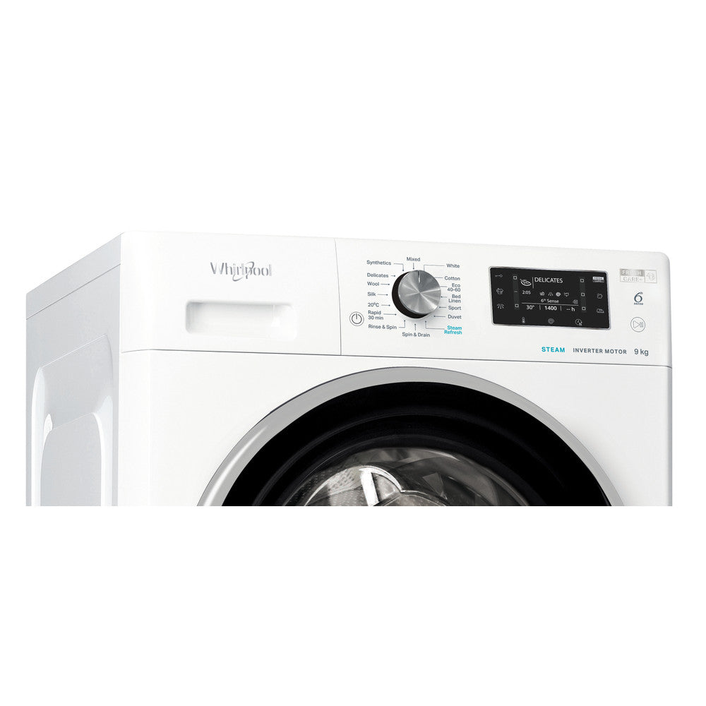 Whirlpool 6th Sense Washing Machine White 9kg 1400rpm A+++ Rated FFD 9489 BSV UK