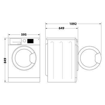 Whirlpool Heat Pump Tumble Dryer: Freestanding, 9.0kg - FFT M22 9X2B UK