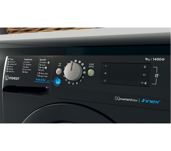 INDESIT BWE 91496X K UK N 9 kg 1400 Spin Washing Machine - Black