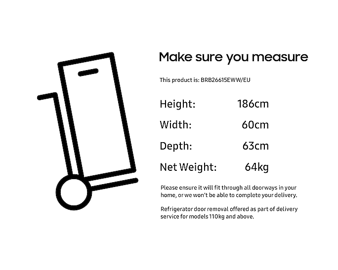 Samsung BRB26615EWW/EU Built In Fridge Freezer with SpaceMax Technology - White