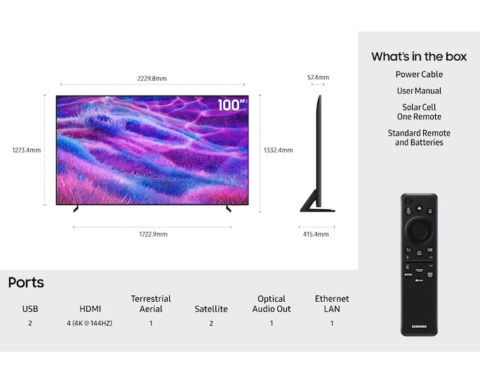 Samsung QE100QN80FUXXU 100" Neo QLED QN80F 4K Vision AI Smart TV (2025)