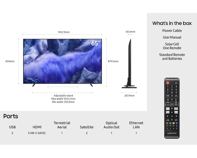 Samsung QE65QEF1AUXXU 65" QLED QEF1 4K Vision AI Smart TV (2025)