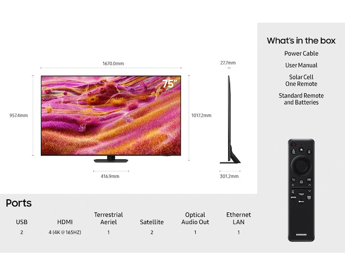 Samsung QE75QN93FATXXU 75" Neo QLED QN93F 4K Vision AI Smart TV (2025)