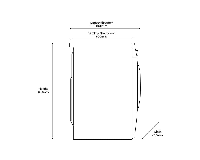 Samsung Series 6 AI Energy WD90DG6B85BEU1 9 KG / 6 KG Washer Dryer with 1400rpm, White, D/A Rated