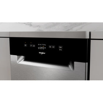Whirlpool Slimline WF9E2B19XUK Freestanding Dishwasher - Inox