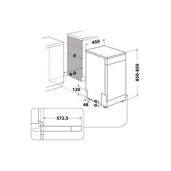 Whirlpool SupremeClean WSFE 2B19 X UK N Dishwasher - A++ - 10-Place - Stainless Steel