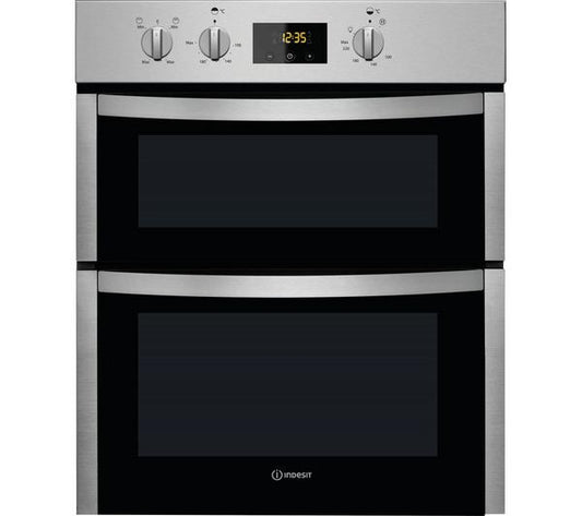 Indesit Aria DDU 5340 C IX Electric Built-under Double Oven - Stainless Steel