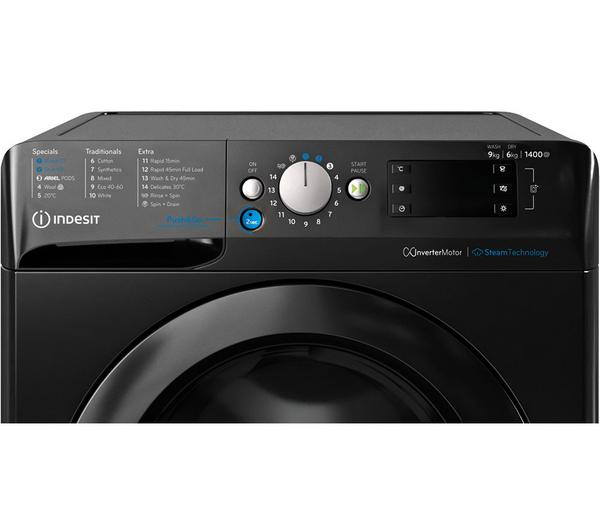 INDESIT Innex Steam Push&Go BDE 96436 KV UK 9 kg Washer Dryer - Black