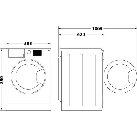 Indesit BWE 101685X W UK N Freestanding 10kg washing machine in White