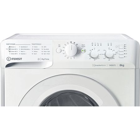 Indesit MyTime Washing Machine - White - 8kg - 1400rpm - B Rated - MTWC 81495 W UK