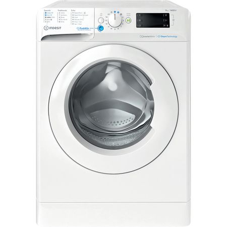 Indesit Push&Go with Steam Washing Machine - White - 9kg - 1400 RPM - BWE 91496X WV UK