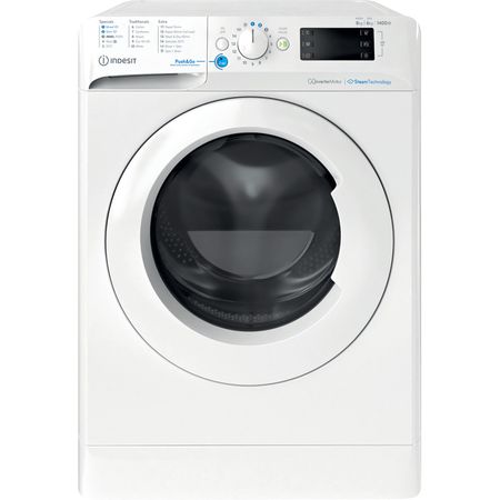 Indesit Push&Go Freestanding Washer Dryer - White - 8kg/6kg - A/D energy rated - 1400 RPM - BDE 86436 WV UK