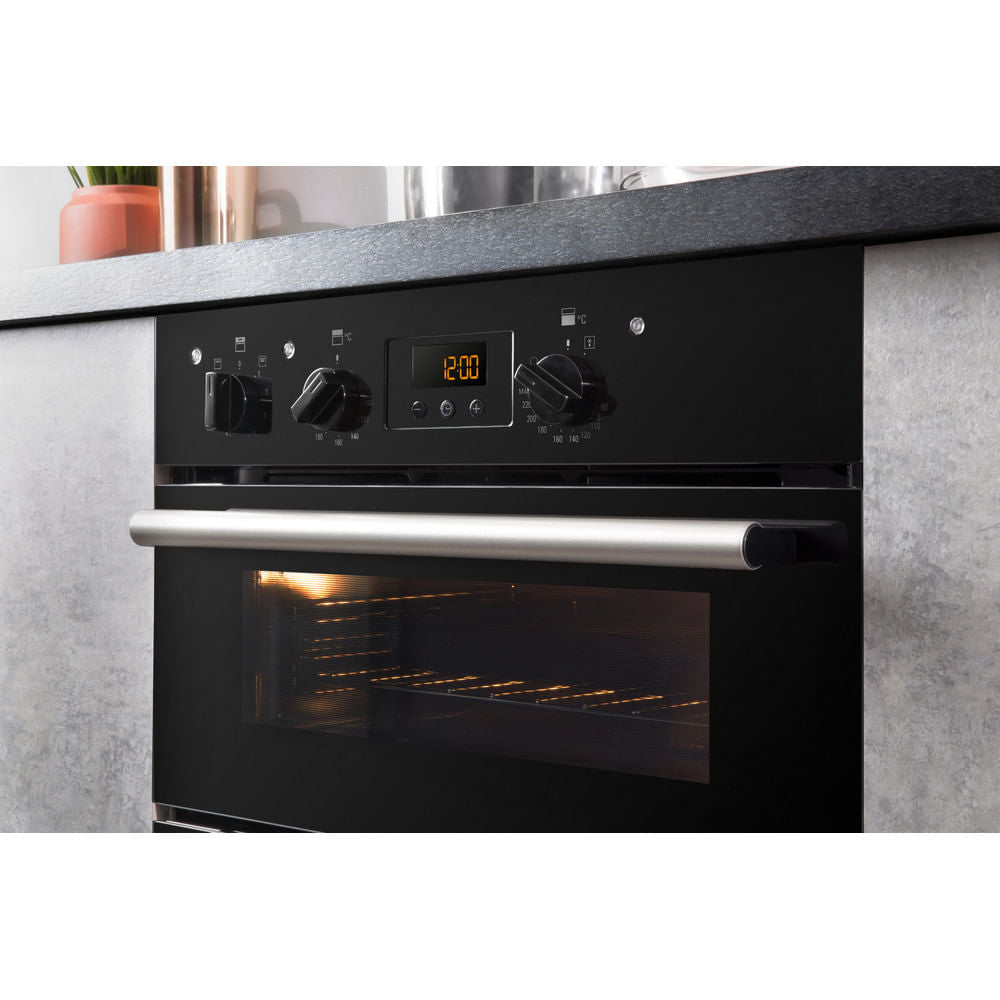 Hotpoint Class 2 Built-Under Electric Fan Double Oven - Black - A Rated - DU2 540 BL