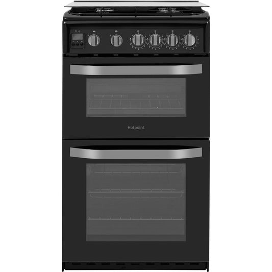 Hotpoint HD5G00CCBK/UK Gas Freestanding 50Cm Double Cooker - Black