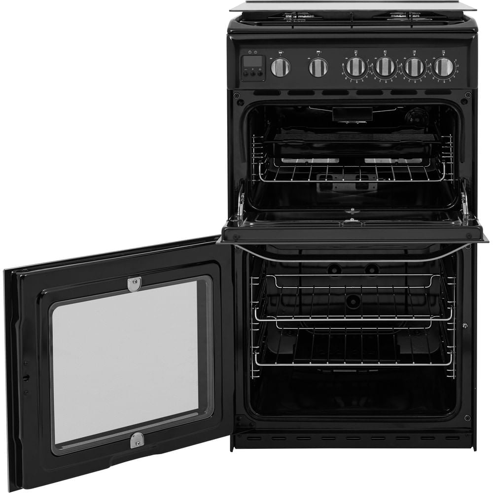 Hotpoint HD5G00CCBK/UK Gas Freestanding 50Cm Double Cooker - Black