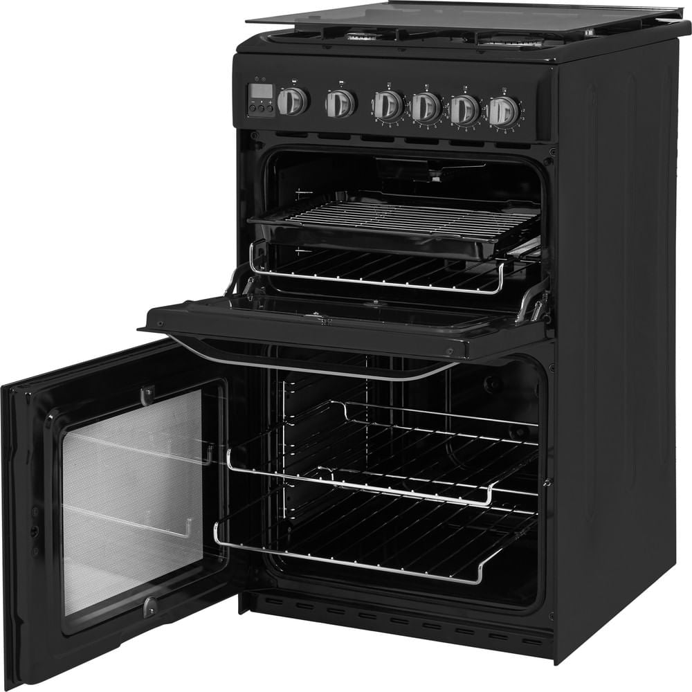 Hotpoint HD5G00CCBK/UK Gas Freestanding 50Cm Double Cooker - Black