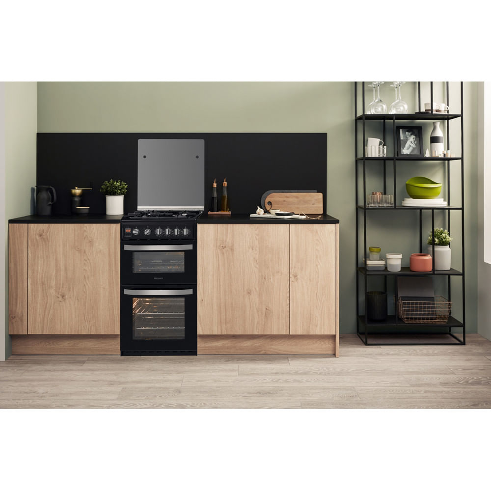 Hotpoint HD5G00CCBK/UK Gas Freestanding 50Cm Double Cooker - Black