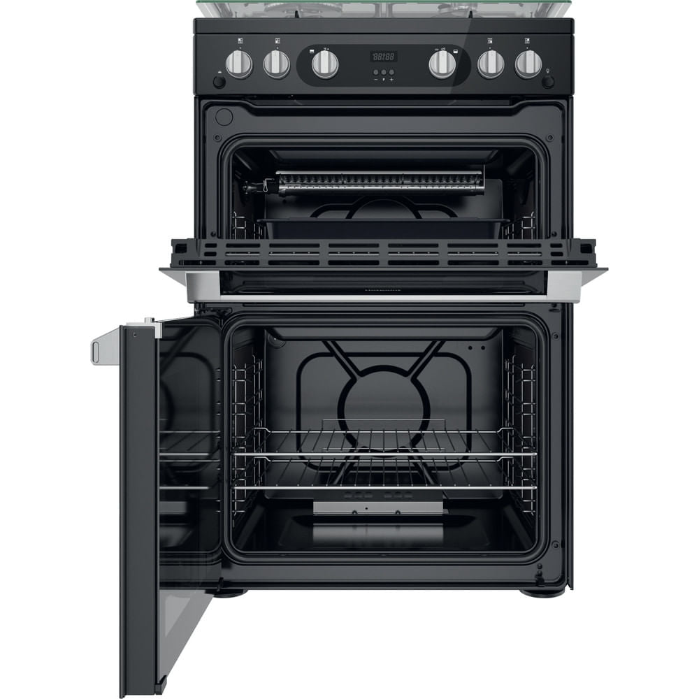 Hotpoint HDM67G0C2CB/UK Double Gas Cooker - Black