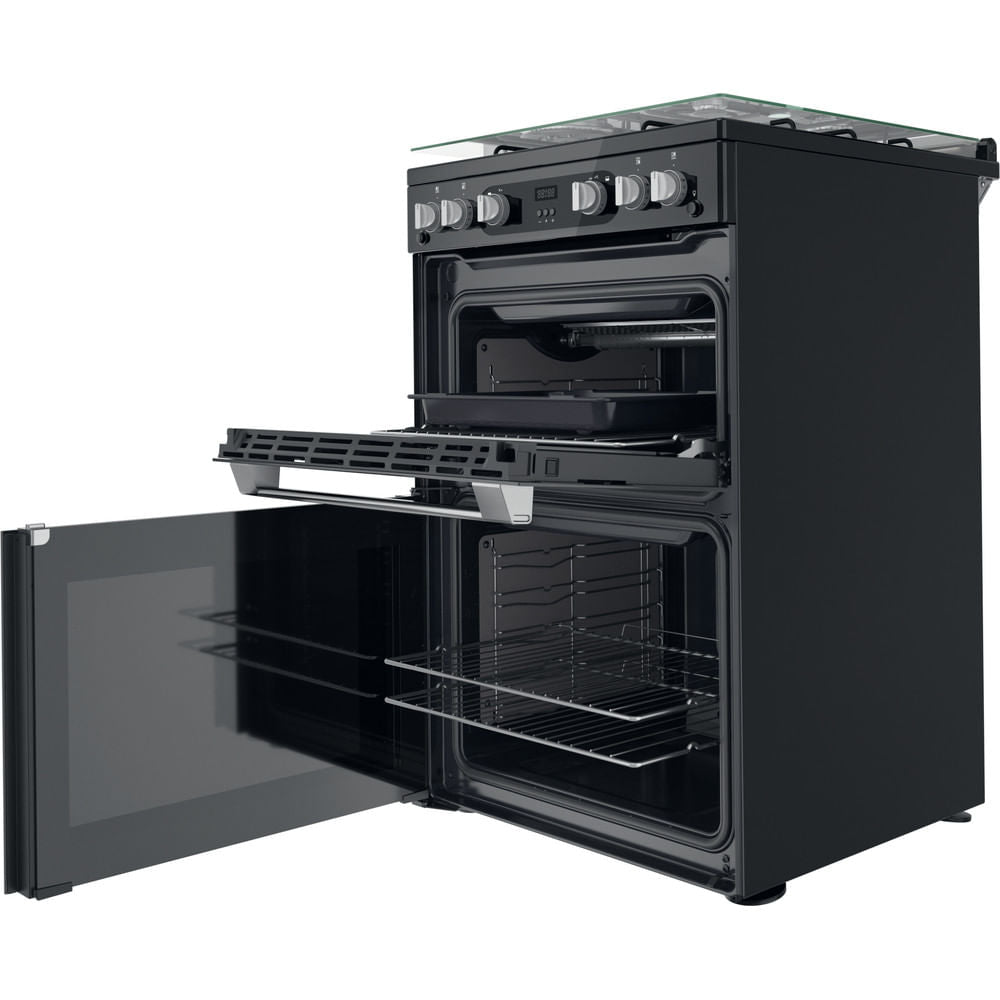 Hotpoint HDM67G0C2CB/UK Double Gas Cooker - Black