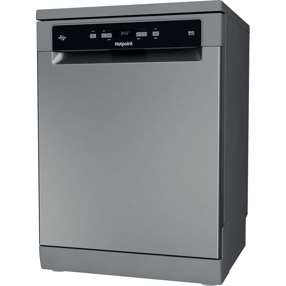 Hotpoint Full Size Free Standing Dishwasher - Inox - 14 Place Setting - E Rated - HFC 3C26 WC X UK