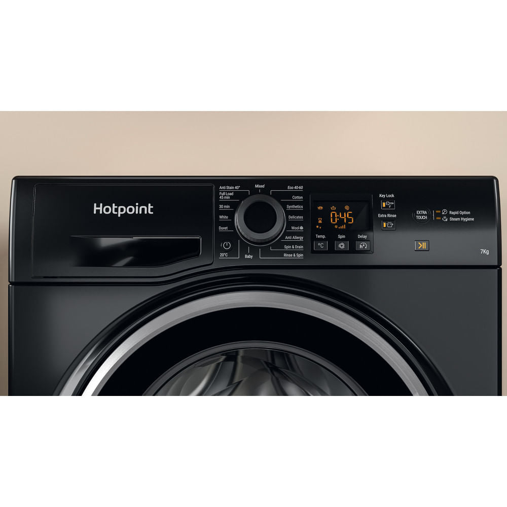 Hotpoint NSWM 743U BS UK N Washing Machine - Black