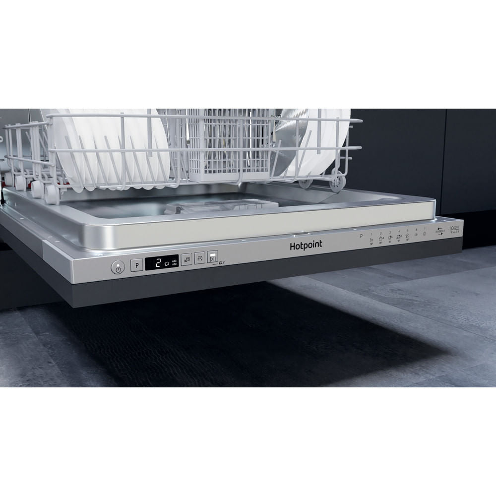 Hotpoint Full Size Built In Dishwasher - Silver - 14 Place Setting - E Rated - HIC 3C26 W UK N