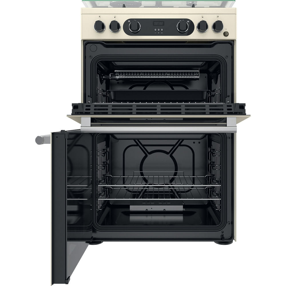 Hotpoint CD67G0C2CJUK Gas Cooker - 60Cm - Double Oven - Jasmine