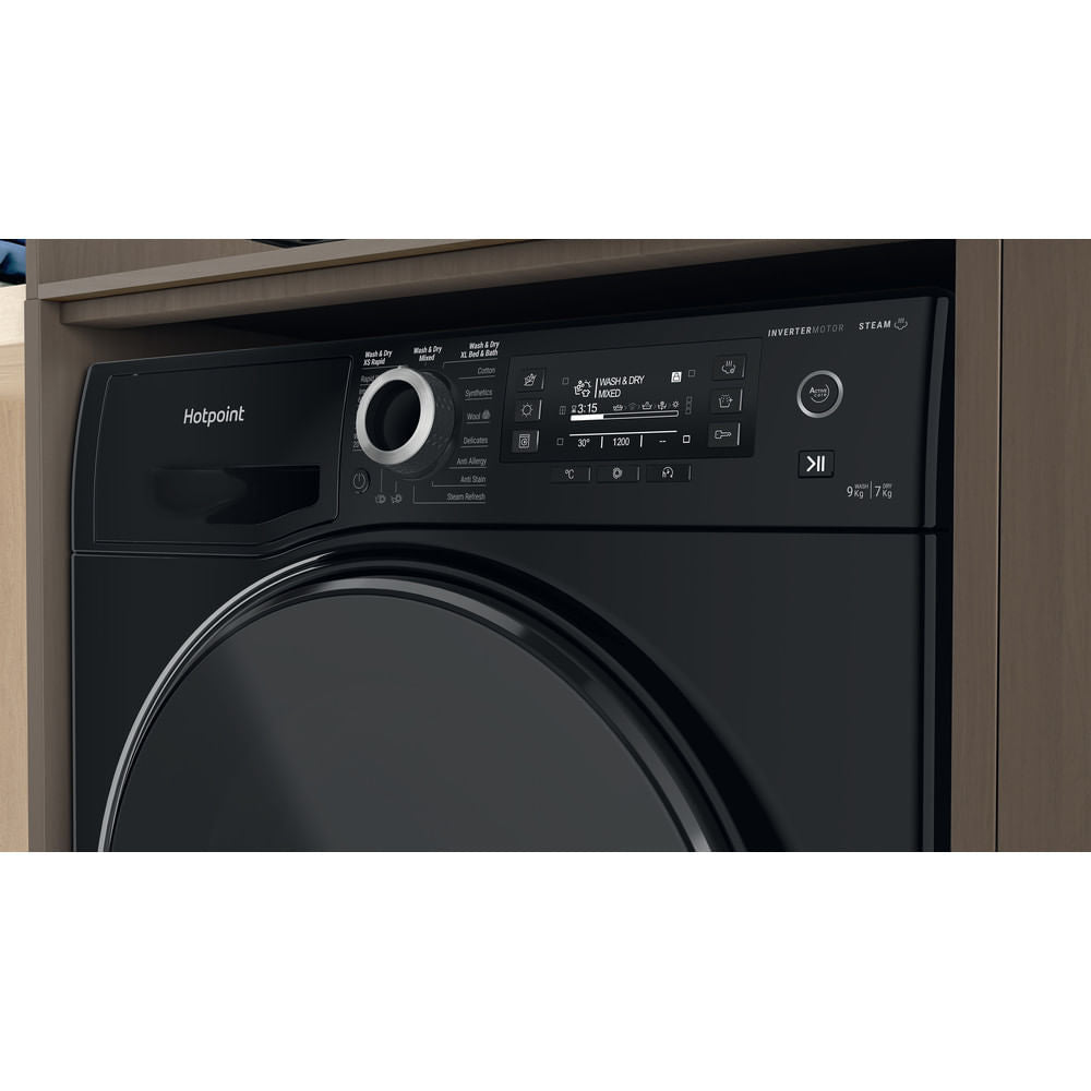 Hotpoint ActiveCare 9+7KG Washer Dryer with 1600 rpm - Black - NDD 9725 BDA UK