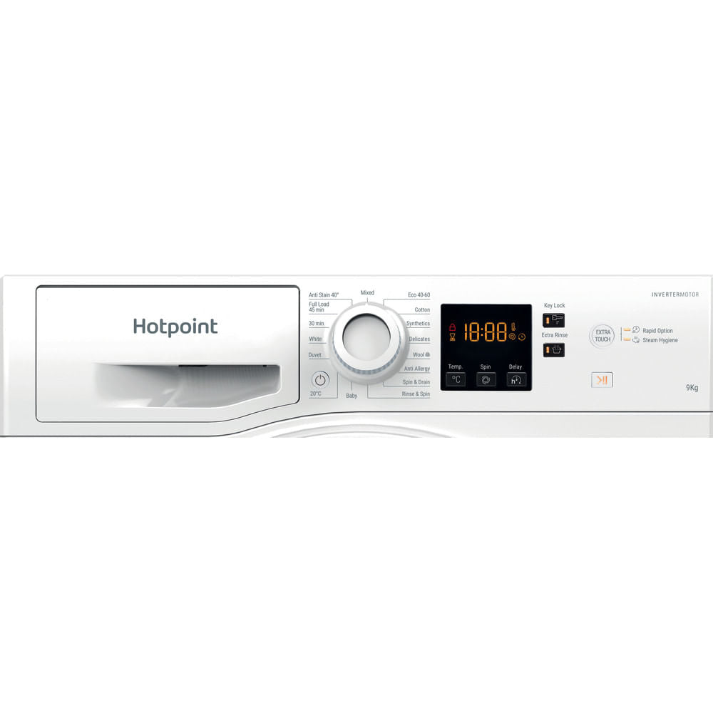 Hotpoint AntiStain 40 Washing Machine - White - 9kg - 1400 RPM - B Rated - NSWR 945C WK UK N