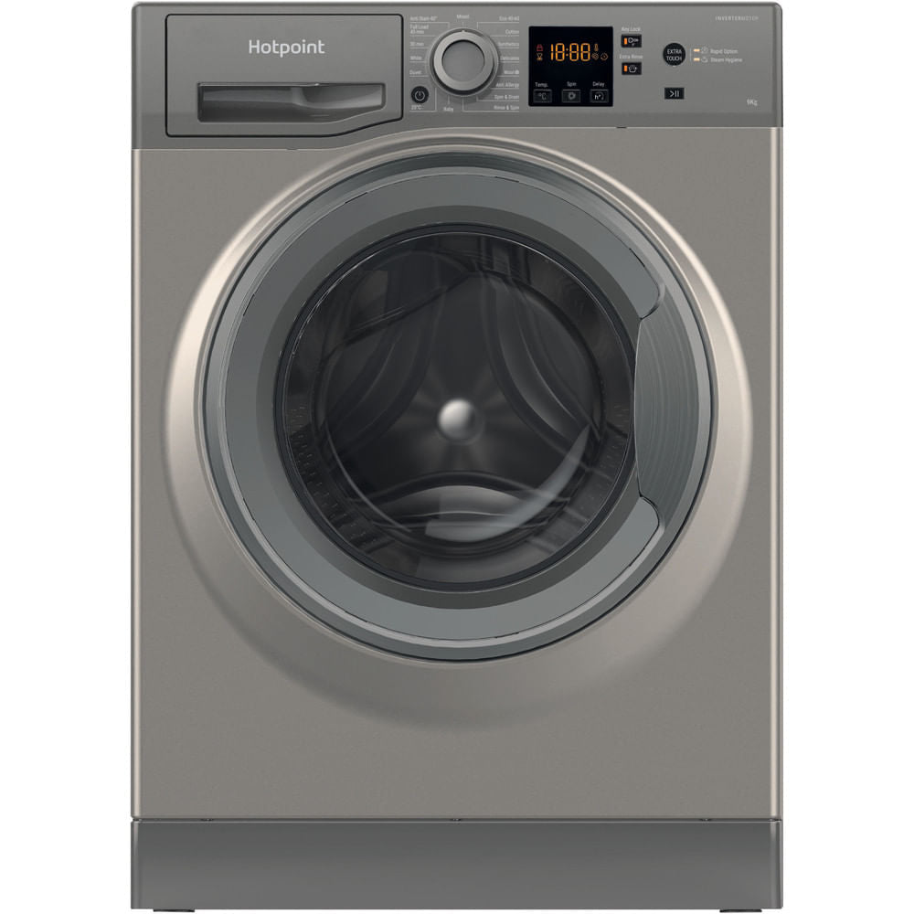 Hotpoint AntiStain40 Washing Machine - Graphite - 9k - 1400RPM - B Rated - NSWR 945C GK UK N