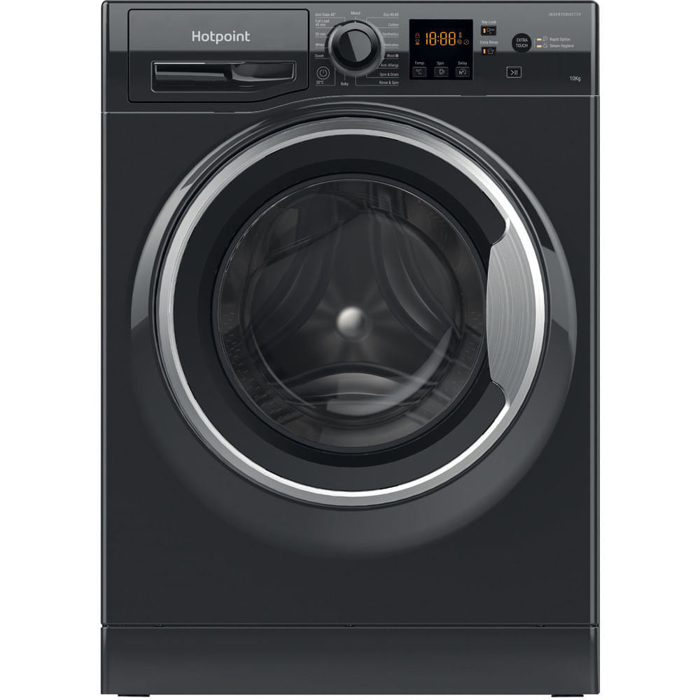 Hotpoint NSWM1045CBSUKN Black 10KG Washing Machine - Freestanding