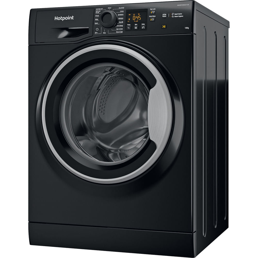 Hotpoint NSWM1045CBSUKN Black 10KG Washing Machine - Freestanding